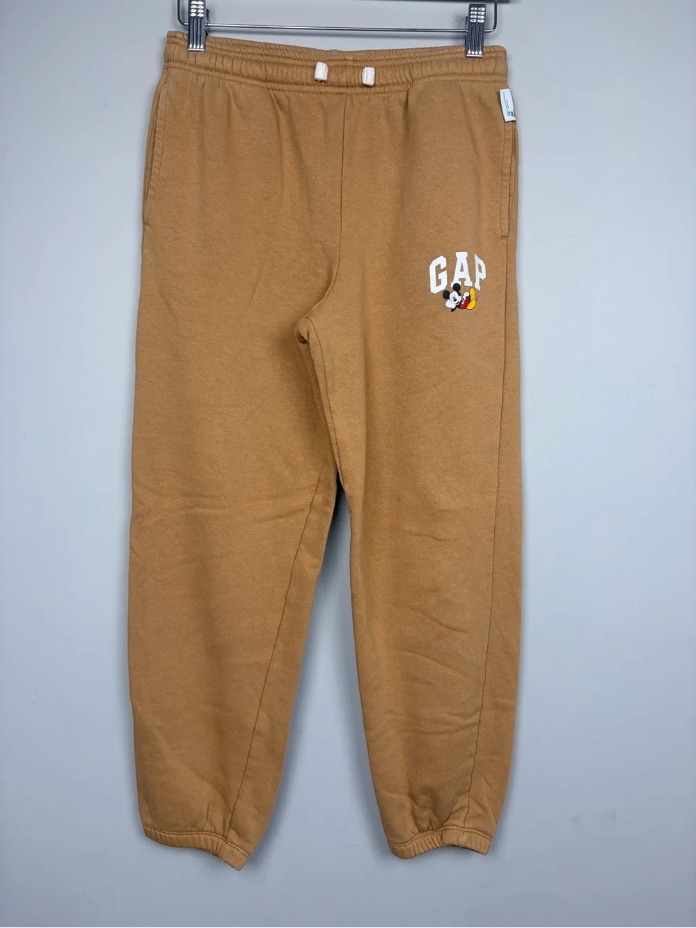 Gap x‎ Disney Mickey Mouse Jogger Sweatpants Kids XXL 14-16 Tan Fleece Logo